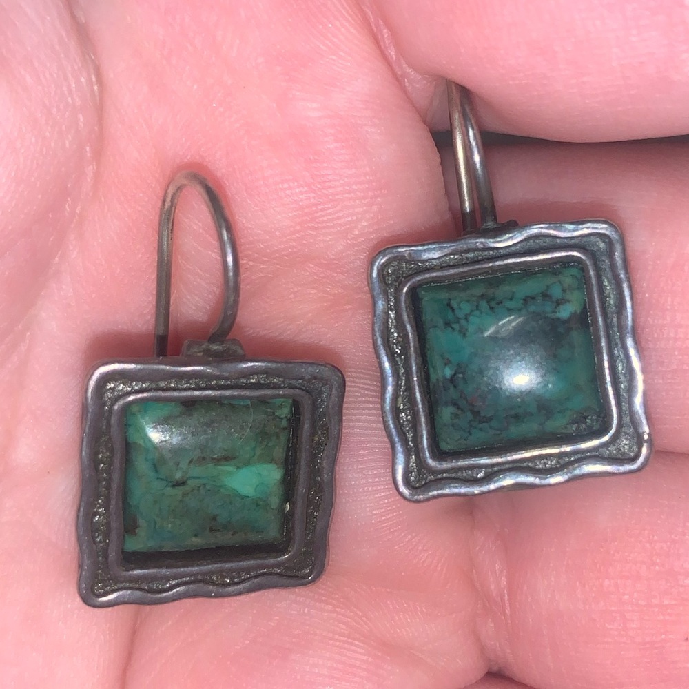 Square Turquoise Earrings